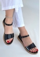 Andana Siyah Cilt Sandalet