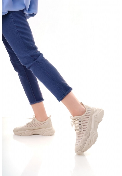 Ante Bej Triko Bağcıklı Spor Ayakkabı