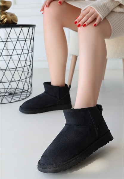 Elsa Siyah Süet Bot