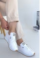 Fiert Beyaz Cilt Bağcıklı Spor Ayakkabı