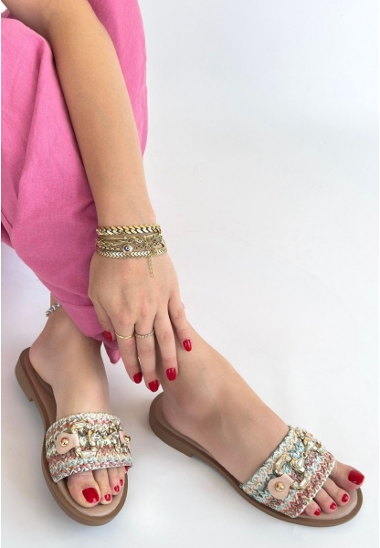 Gonne Renkli Hasır Dokuma Terlik