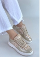 Hawer Bej Cilt Bağcıklı Spor Ayakkabı