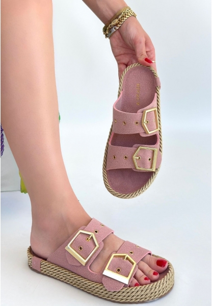 İces Pudra Nubuk Terlik