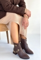 İnay Kahverengi Cilt Topuklu Bot