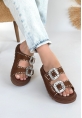 Juana Taba  Nubuk  Taşlı Terlik