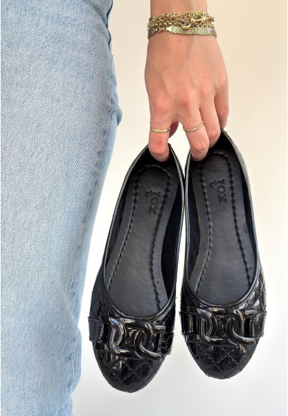 Lawy Siyah Rugan Babet Ayakkabı