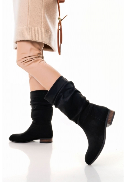Plod Siyah Süet Çizme