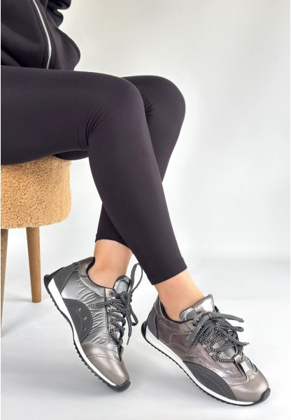 Ranu Platin Cilt Paraşüt Detaylı Bağcıklı Spor Ayakkabı