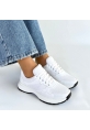 Slar Beyaz Cilt Bağcıklı Spor Ayakkabı