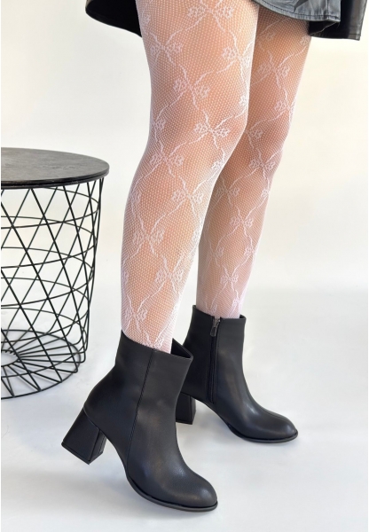 Tendy Siyah Cilt Topuklu Bot