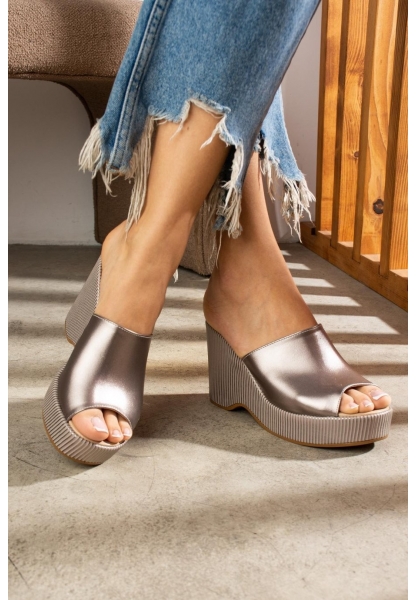 Tlay Platin Cilt Dolgu Topuk Terlik