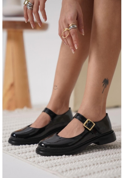 Yoko Siyah Rugan Oxford Ayakkabı