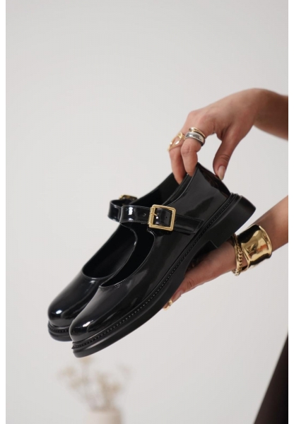 Yoko Siyah Rugan Oxford Ayakkabı